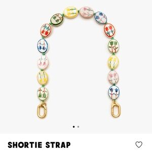 Clare V Multicolor Floral Oval Beaded Shortie Strap